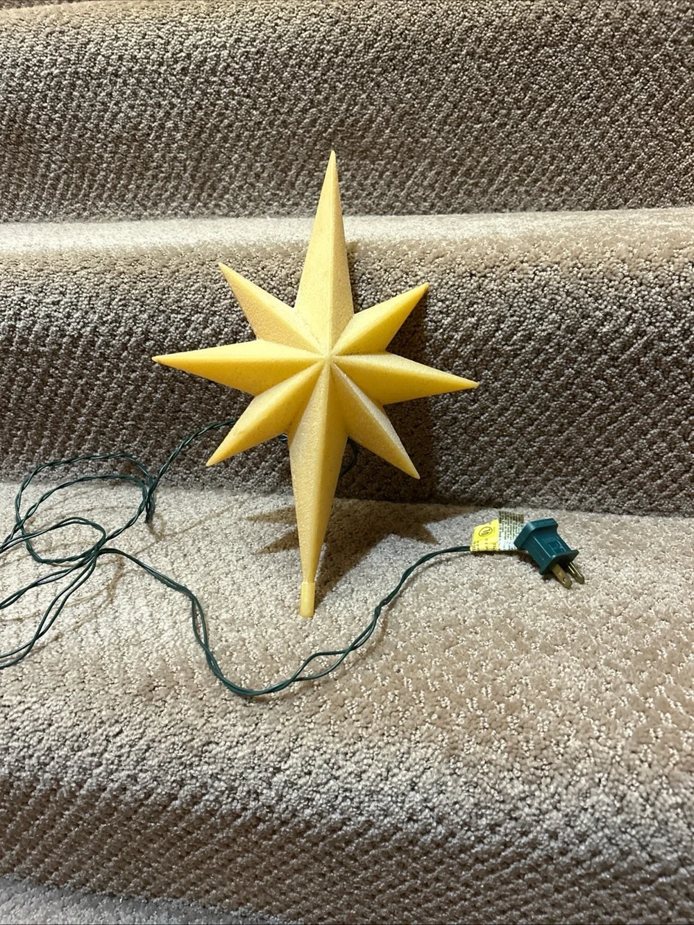 VTG  Blow Mold Christmas Nativity Star Bethlehem Lights 8 Point Star Tree Topper